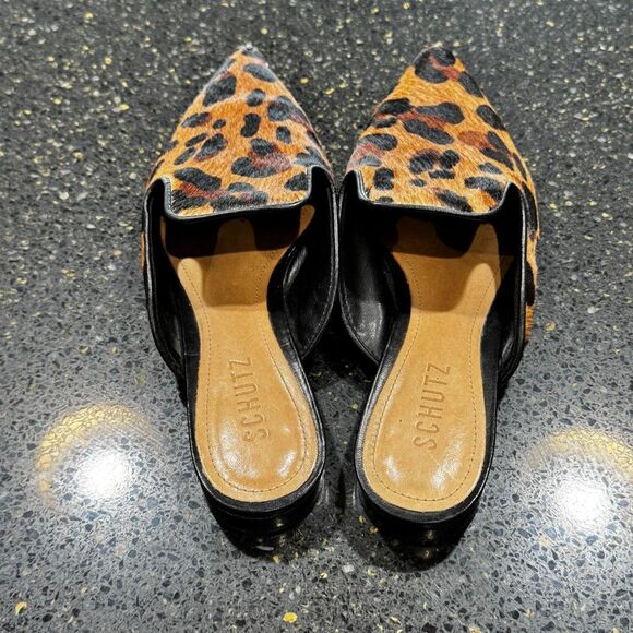 Schultz Leopard Studded Slides. Size 7.5B. - Picture 4 of 9